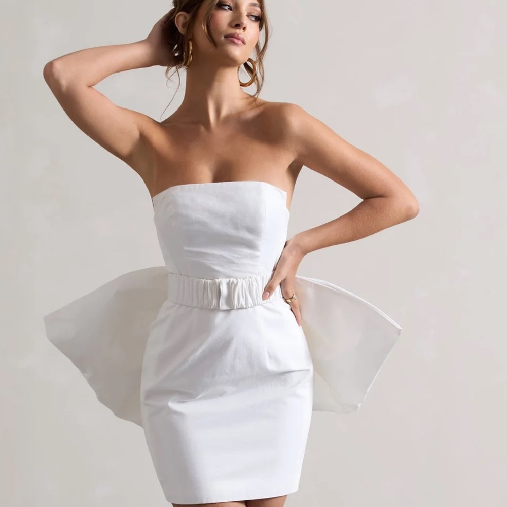 Club L London Bandeau Bow Mini Dress